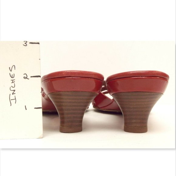 COLE HAAN Red Patent Leather Slide Sandals 8.5 - Picture 6 of 7
